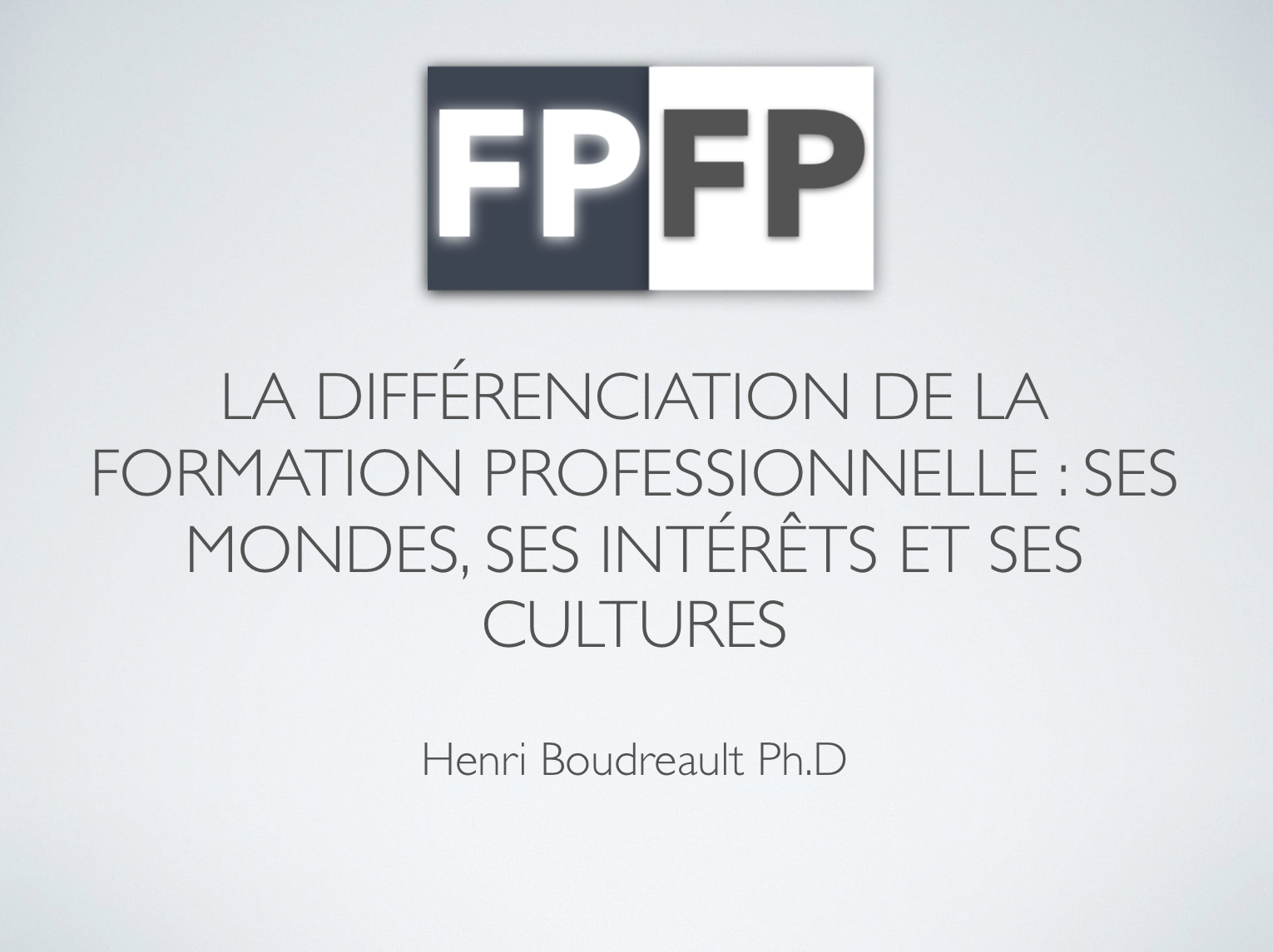 La différenciation de la formation professionnelle